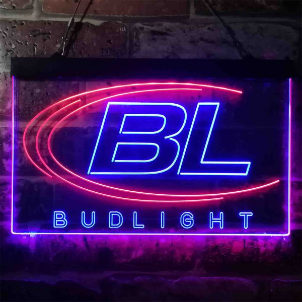 Bud Light Logo Dual LED Neon Light Sign
